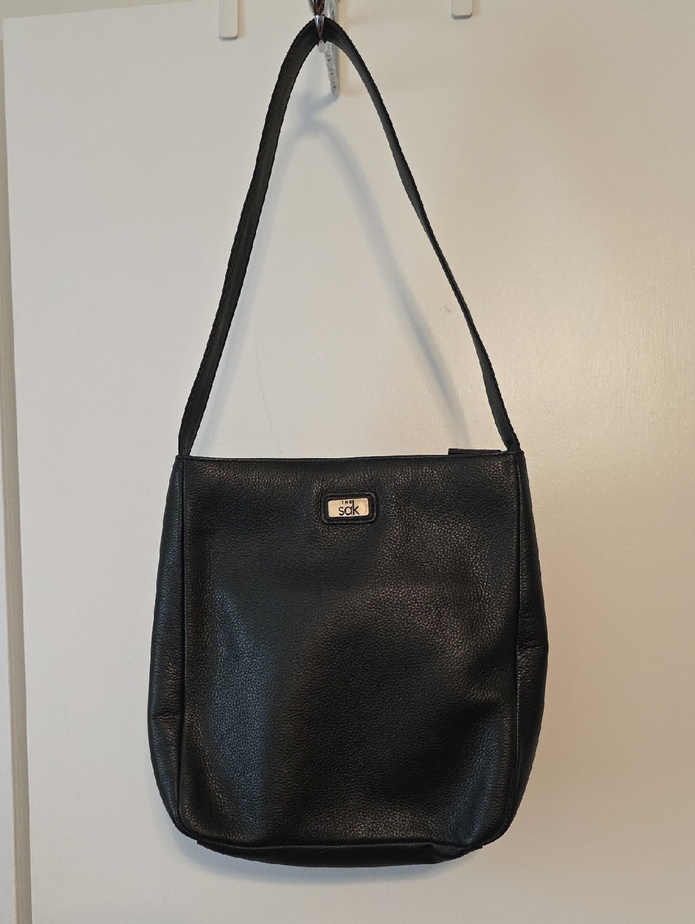The Sak Black Pebbled Leather Shoulder Tote